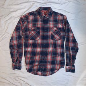 Women’s blue and red plaid flannel shirt Size S